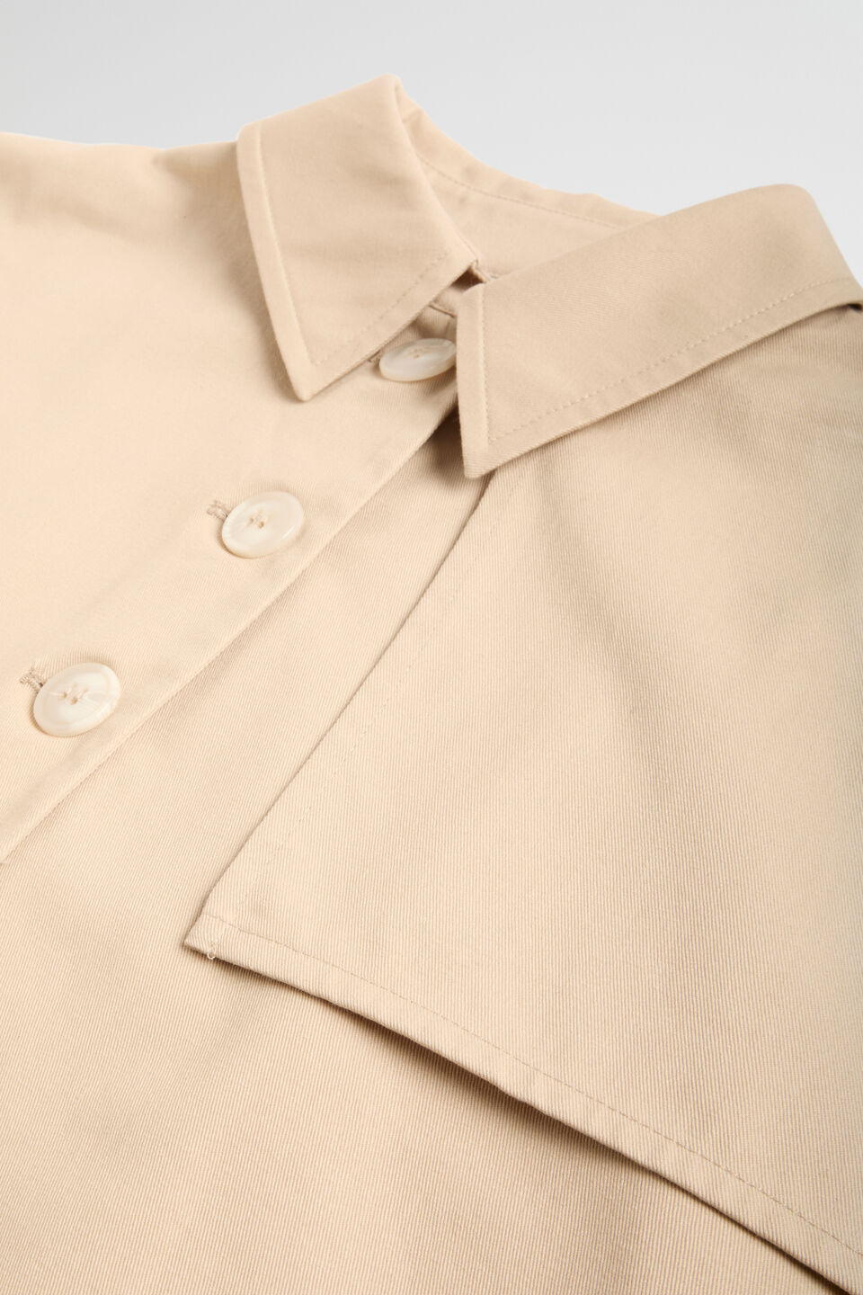 Cropped Trench Cape  Champagne Beige