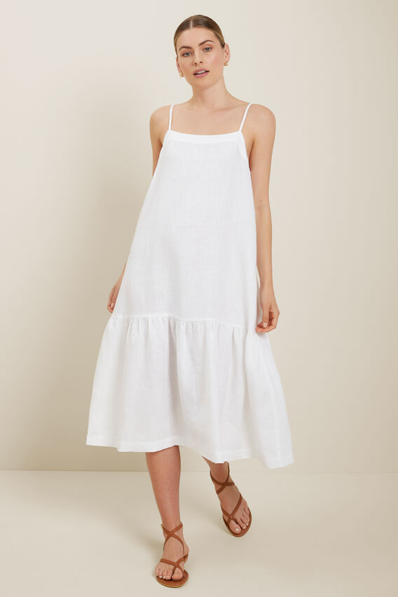 Core Linen Full Hem Midi Dress  Whisper White  hi-res
