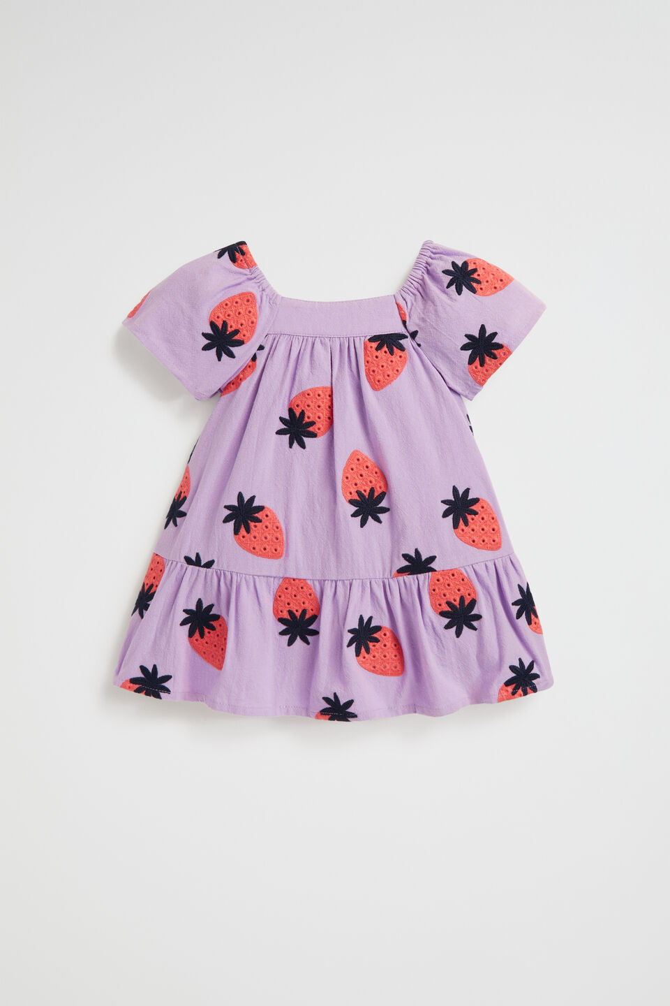 Strawberry Embroidered Dress  Lilac