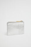 Leather Woven Card Holder  Silver  hi-res