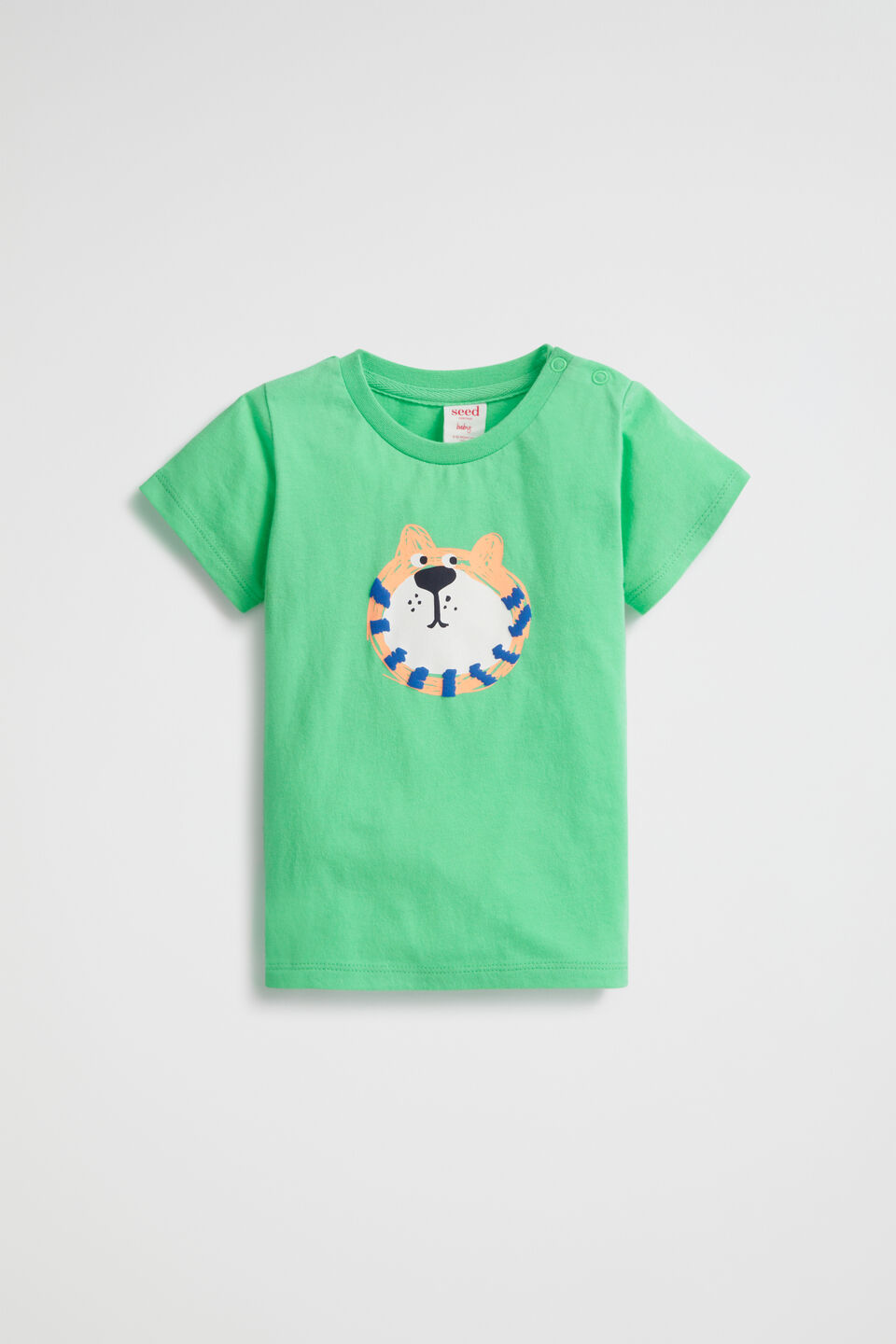 Tiger Face Tee  Pine Lime
