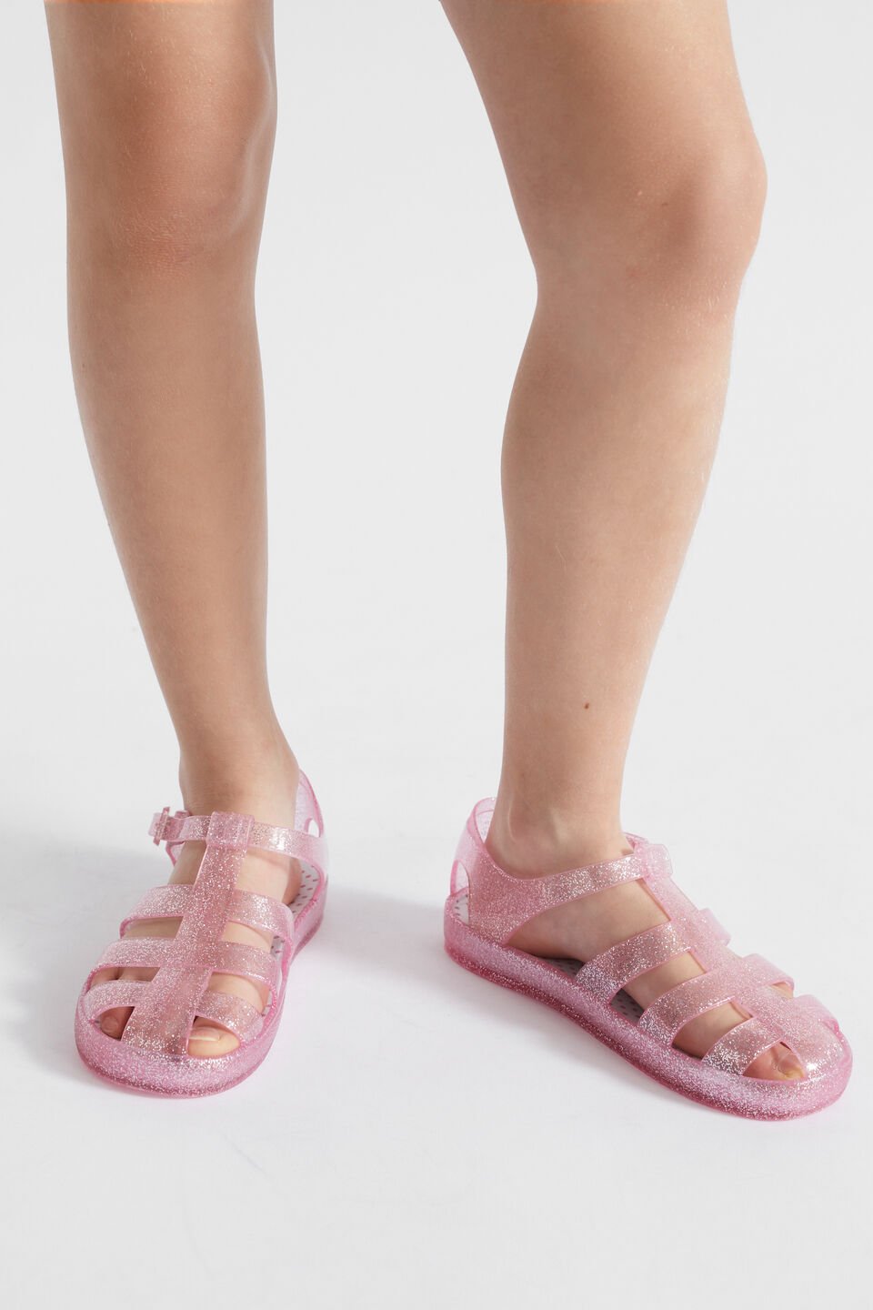 Glitter Cage Jelly Sandal  Pink