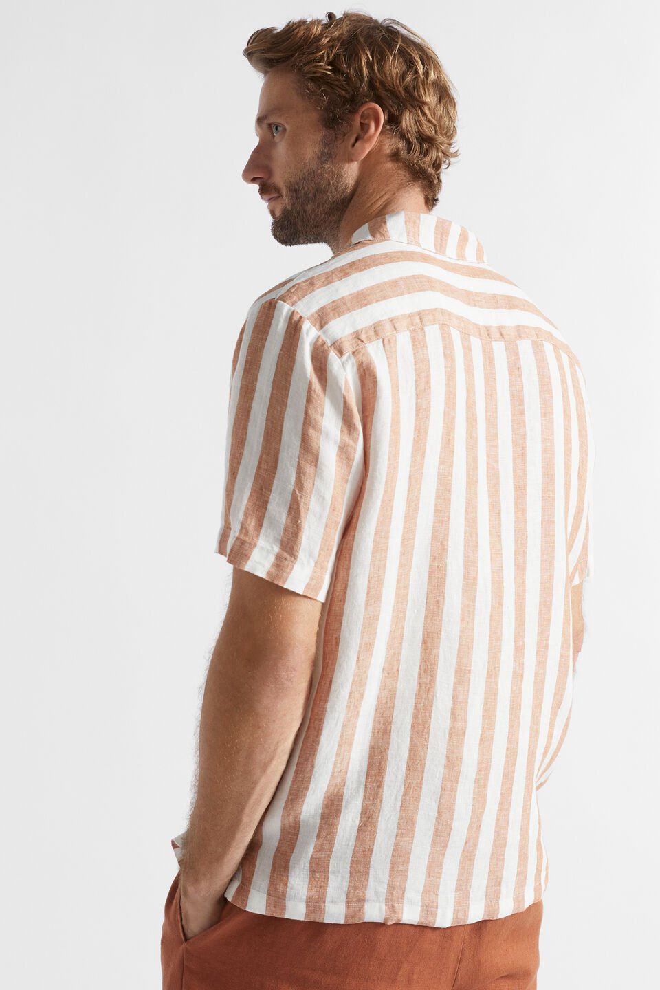 Pool Stripe Linen Shirt  Sierra Stripe