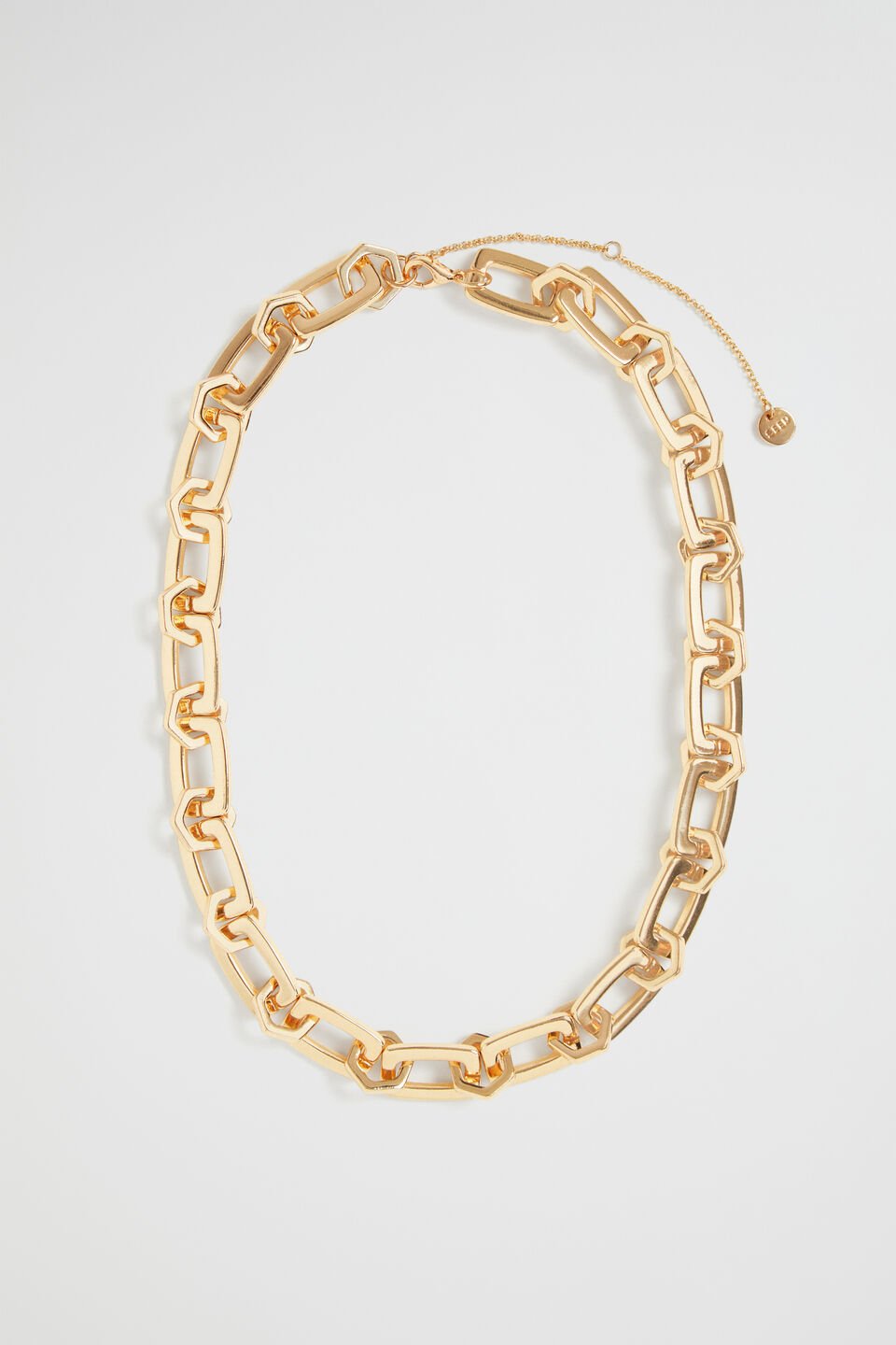 Hexagon Link Necklace  Gold
