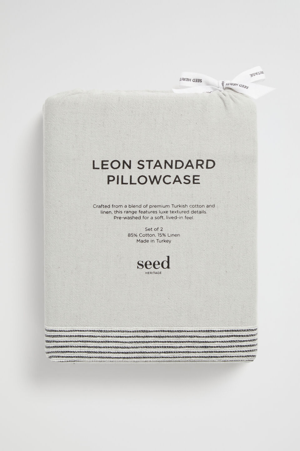 Leon Standard Pillowcase  Silver Grey