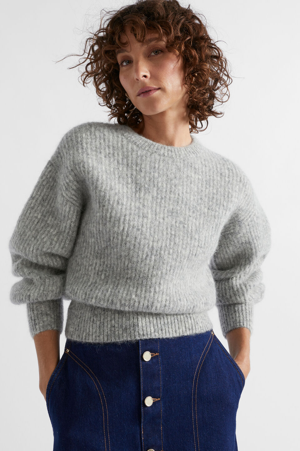Wool Blend Easy Knit  Silver Marle