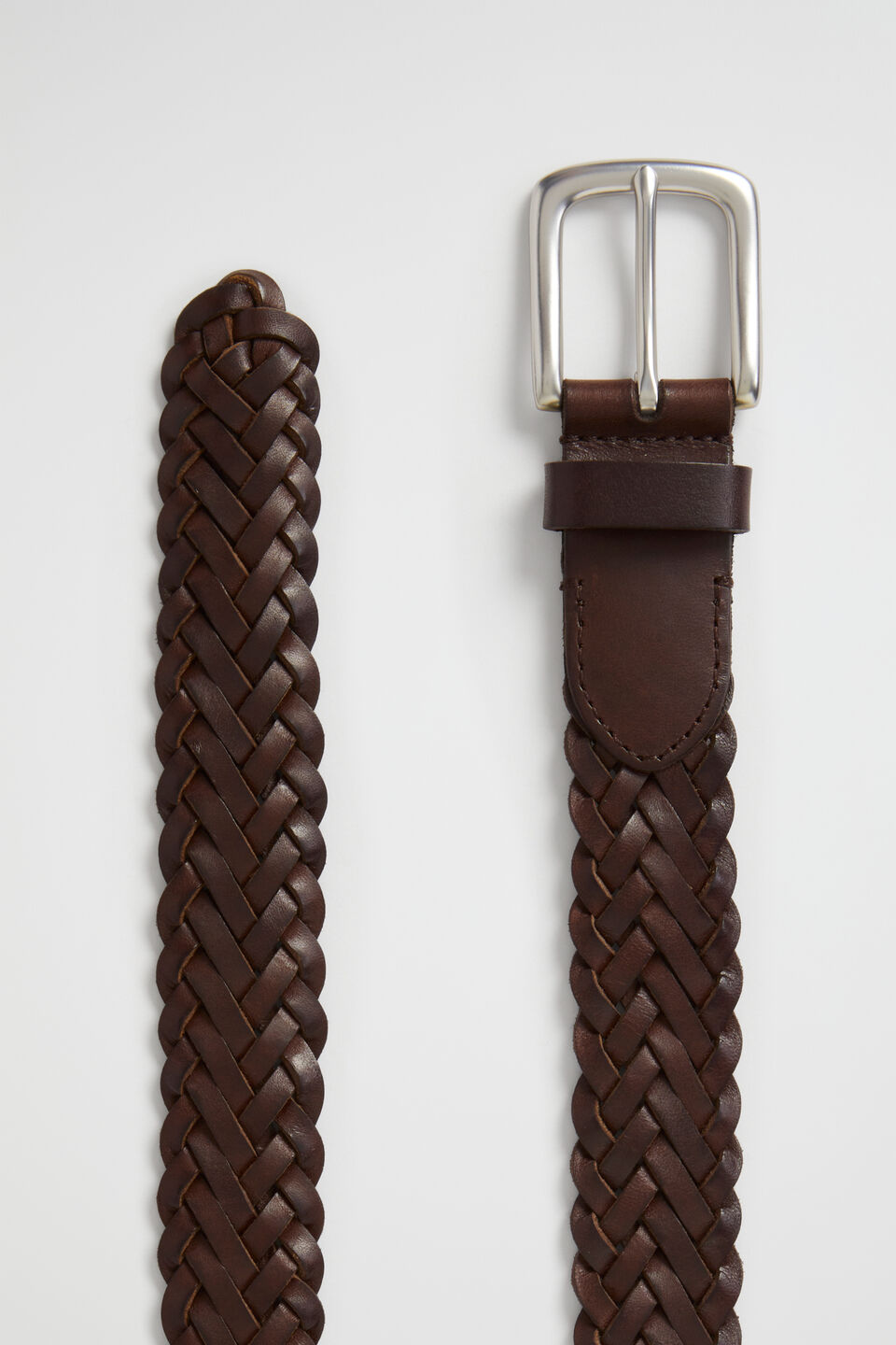 Braided Leather Belt  Chocolate