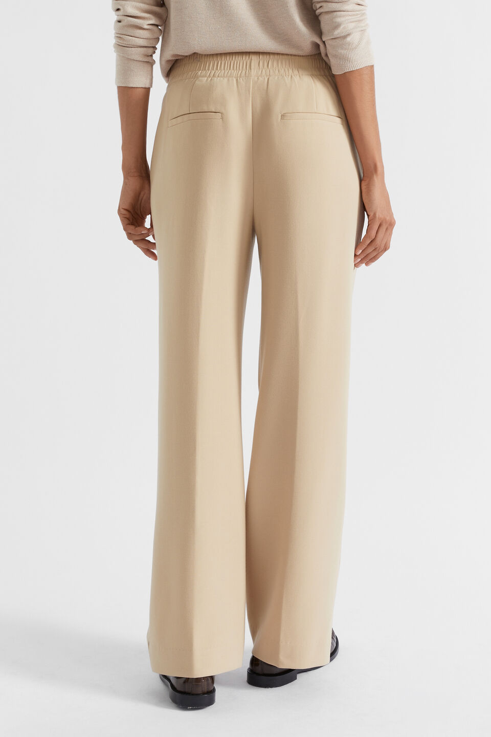 Elasticated Pull On Trouser  Champagne Beige
