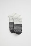 Stripe Sneaker Sock  Steel Grey Marle  hi-res