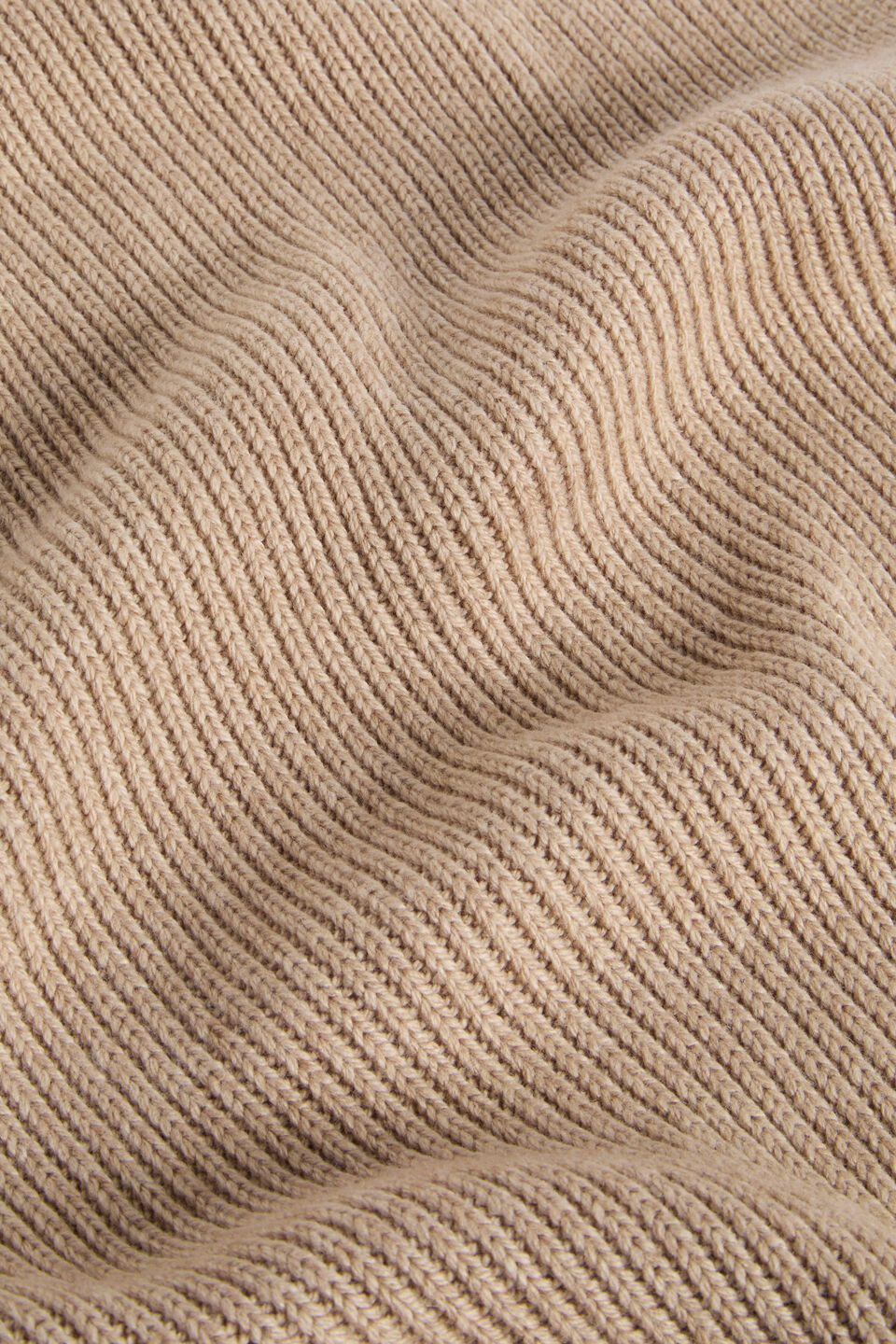Rib knit wool scarf - Black Jet
