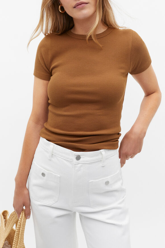 Australian Cotton Rib Tee  Cinnamon Spice  hi-res