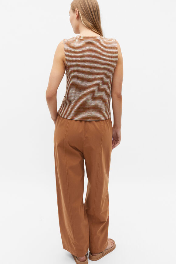 Stripe Textured Shell Top  Cinnamon Spice Stripe  hi-res