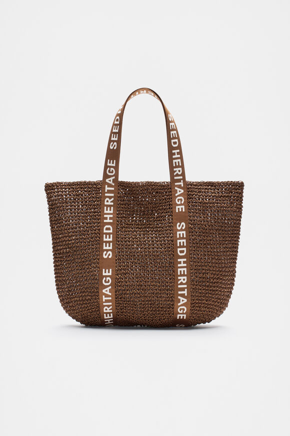 Logo Woven Basket Bag  Cinnamon Spice  hi-res