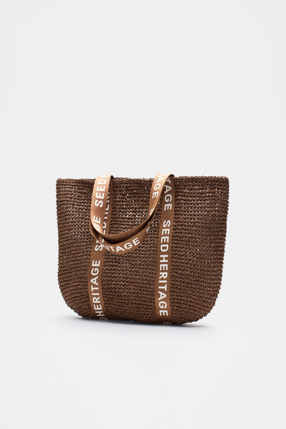 Logo Woven Basket Bag  Cinnamon Spice  hi-res