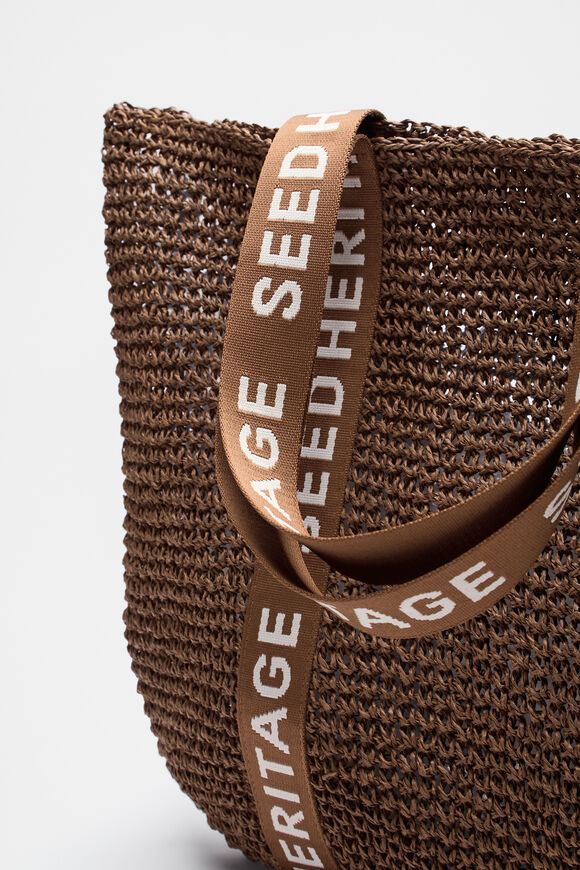 Logo Woven Basket Bag  Cinnamon Spice  hi-res