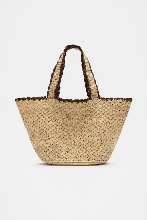 Scallop Trim Raffia Tote  Cinnamon Spice  hi-res