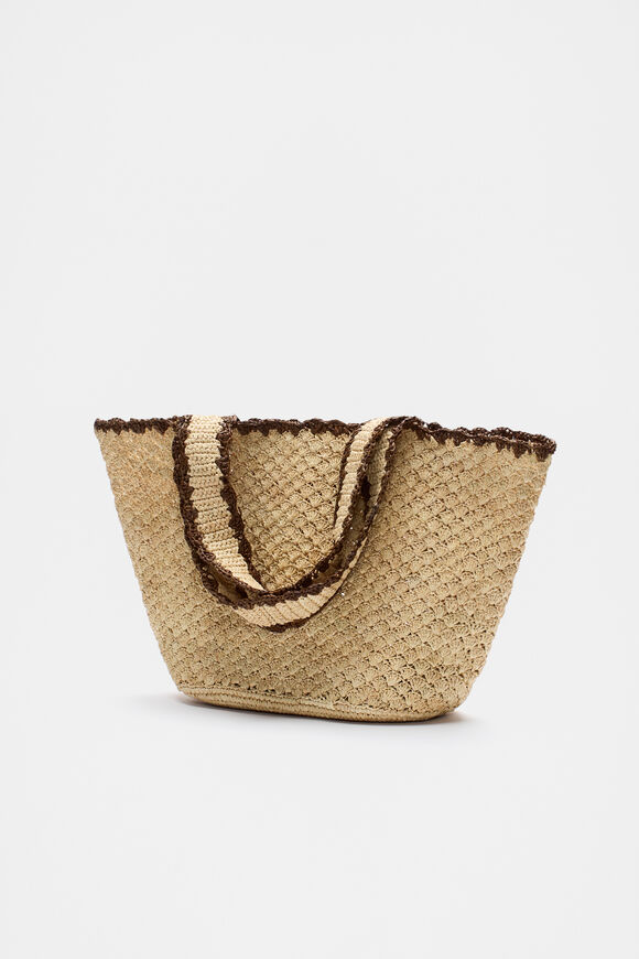 Scallop Trim Raffia Tote  Cinnamon Spice  hi-res