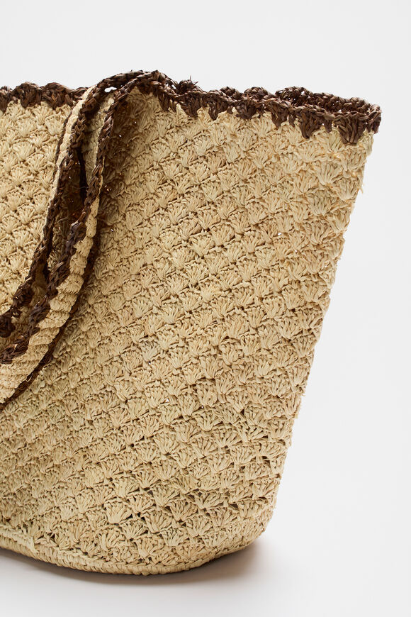Scallop Trim Raffia Tote  Cinnamon Spice  hi-res