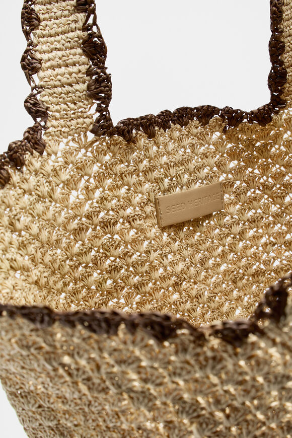 Scallop Trim Raffia Tote  Cinnamon Spice  hi-res