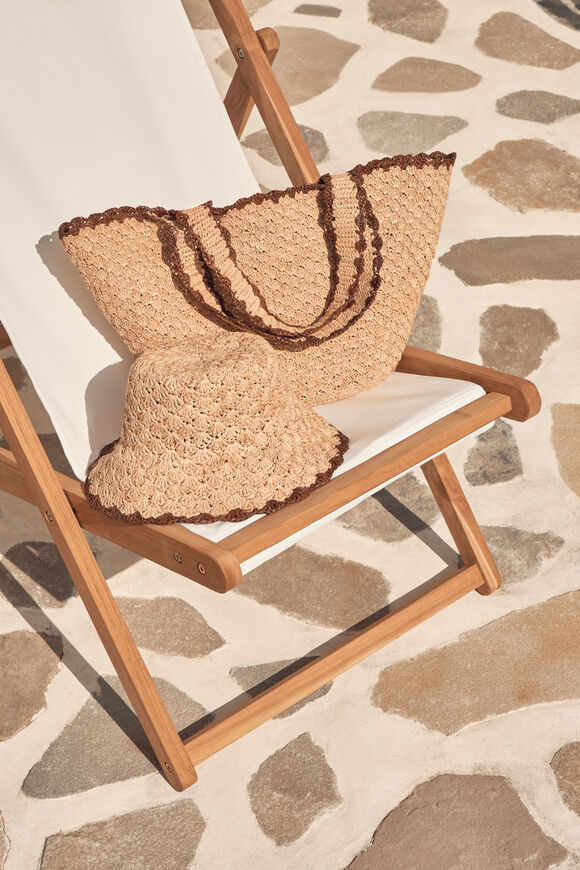 Scallop Trim Raffia Tote  Cinnamon Spice  hi-res