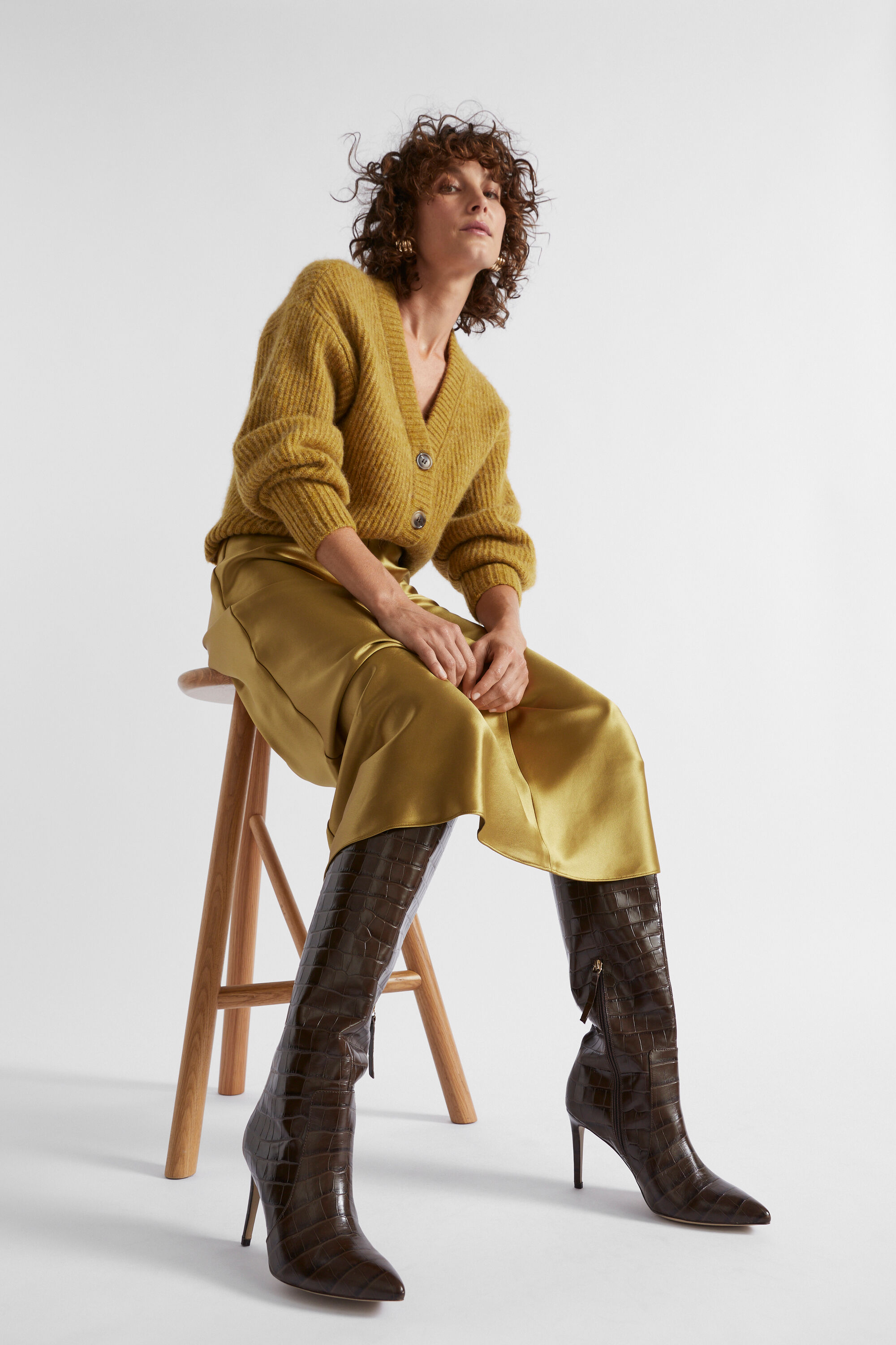 Shae Croc High Leg Boot