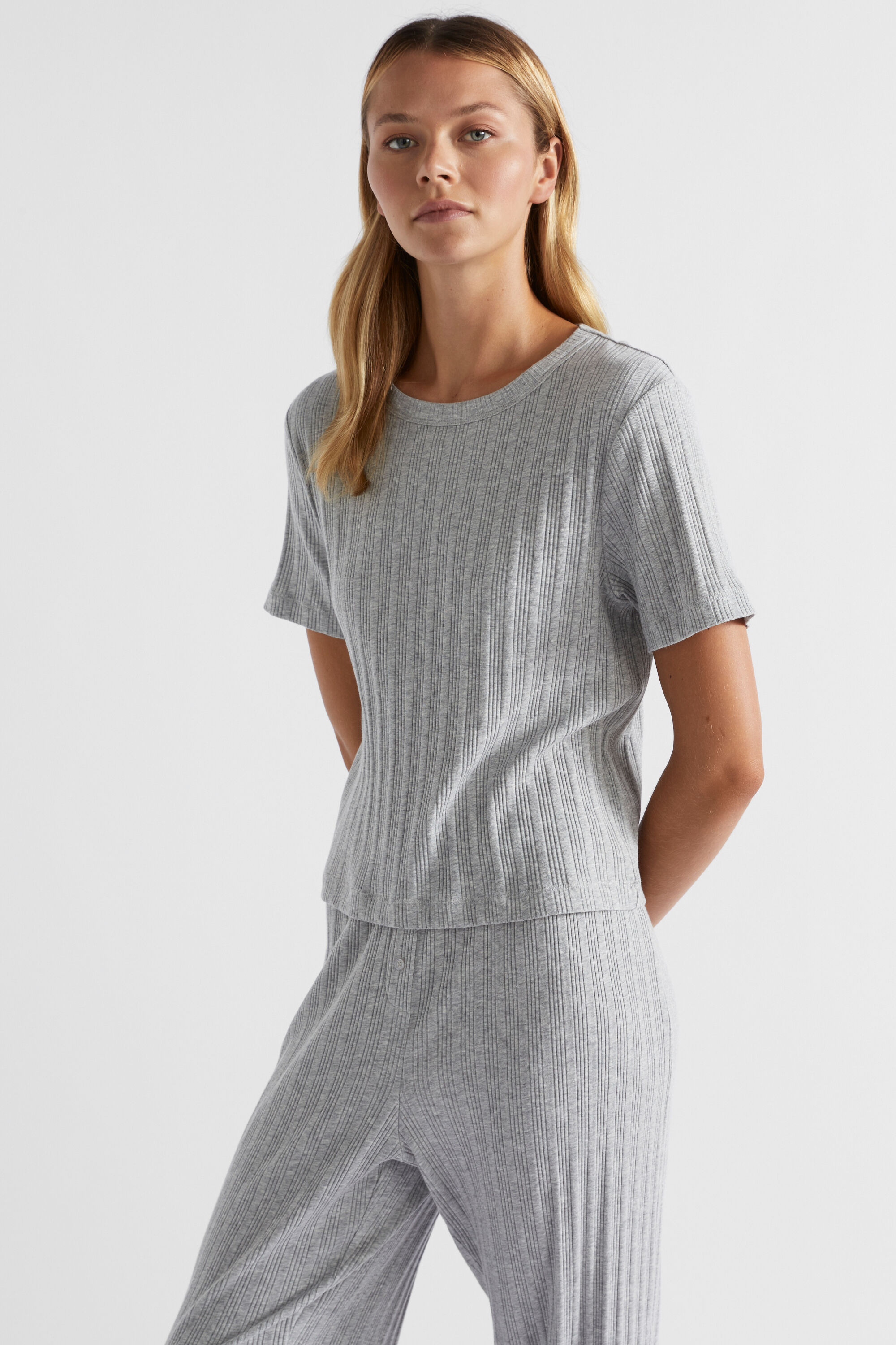Rib Jersey T shirt and Pant Pyjama Set Seed Heritage