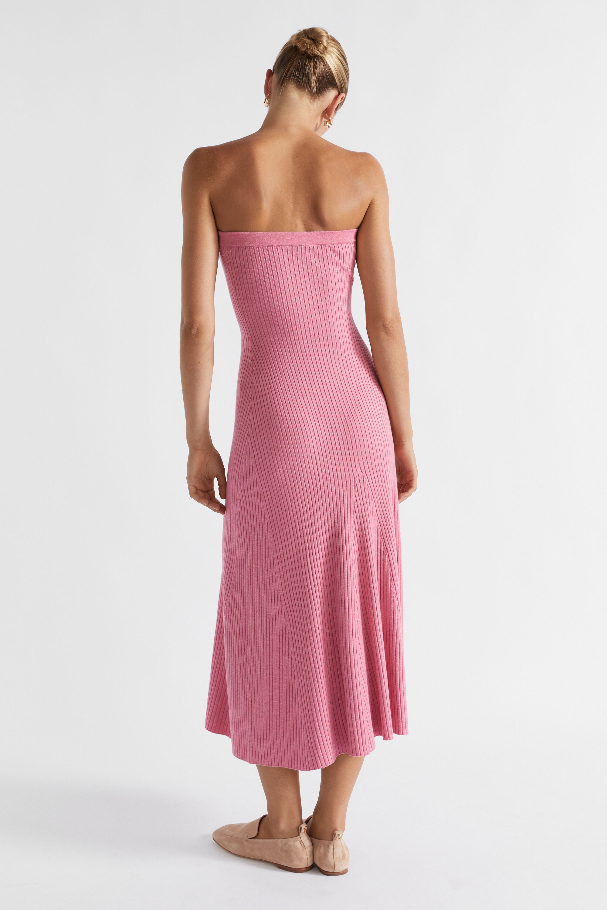 Ribbed strapless dress discount