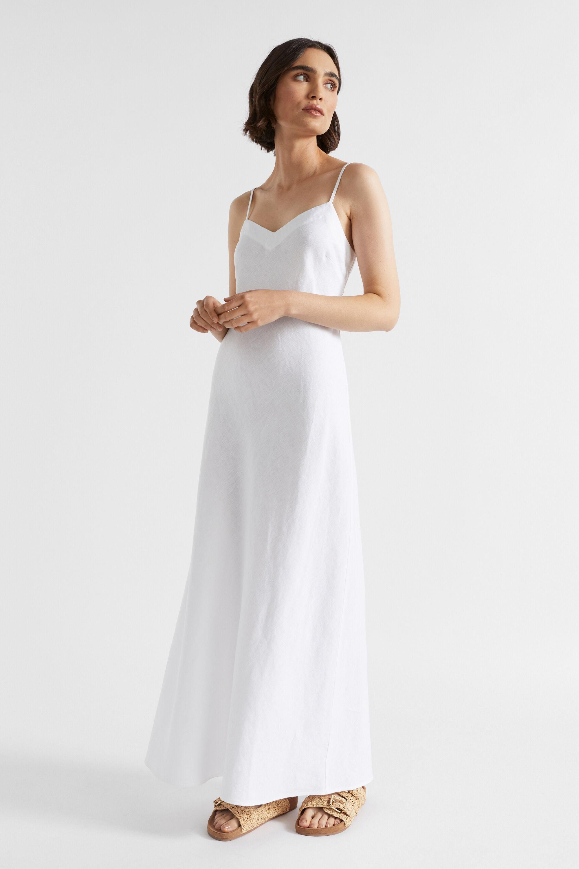 White slip maxi dress best sale