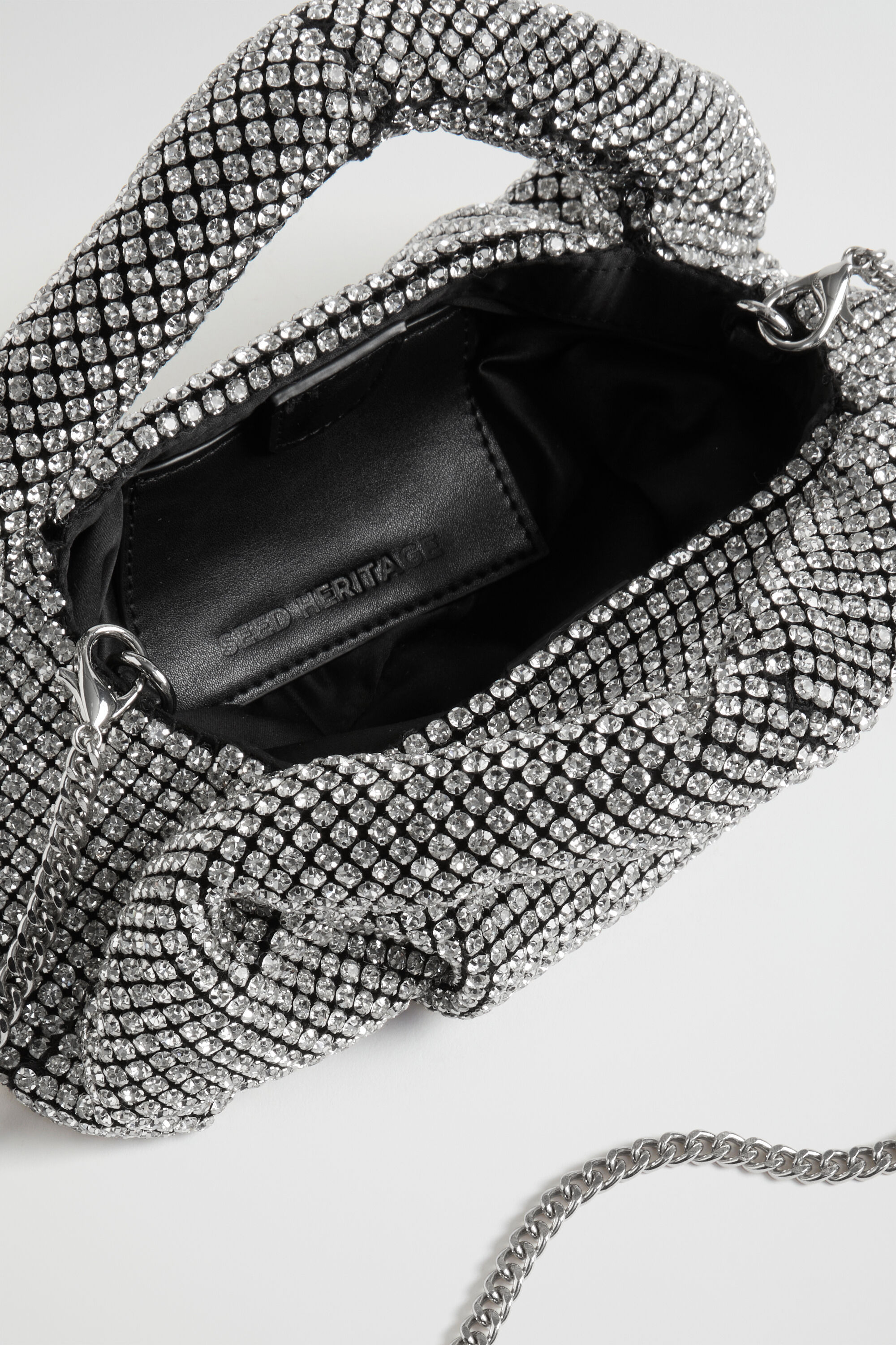 Silver jewelled bag online
