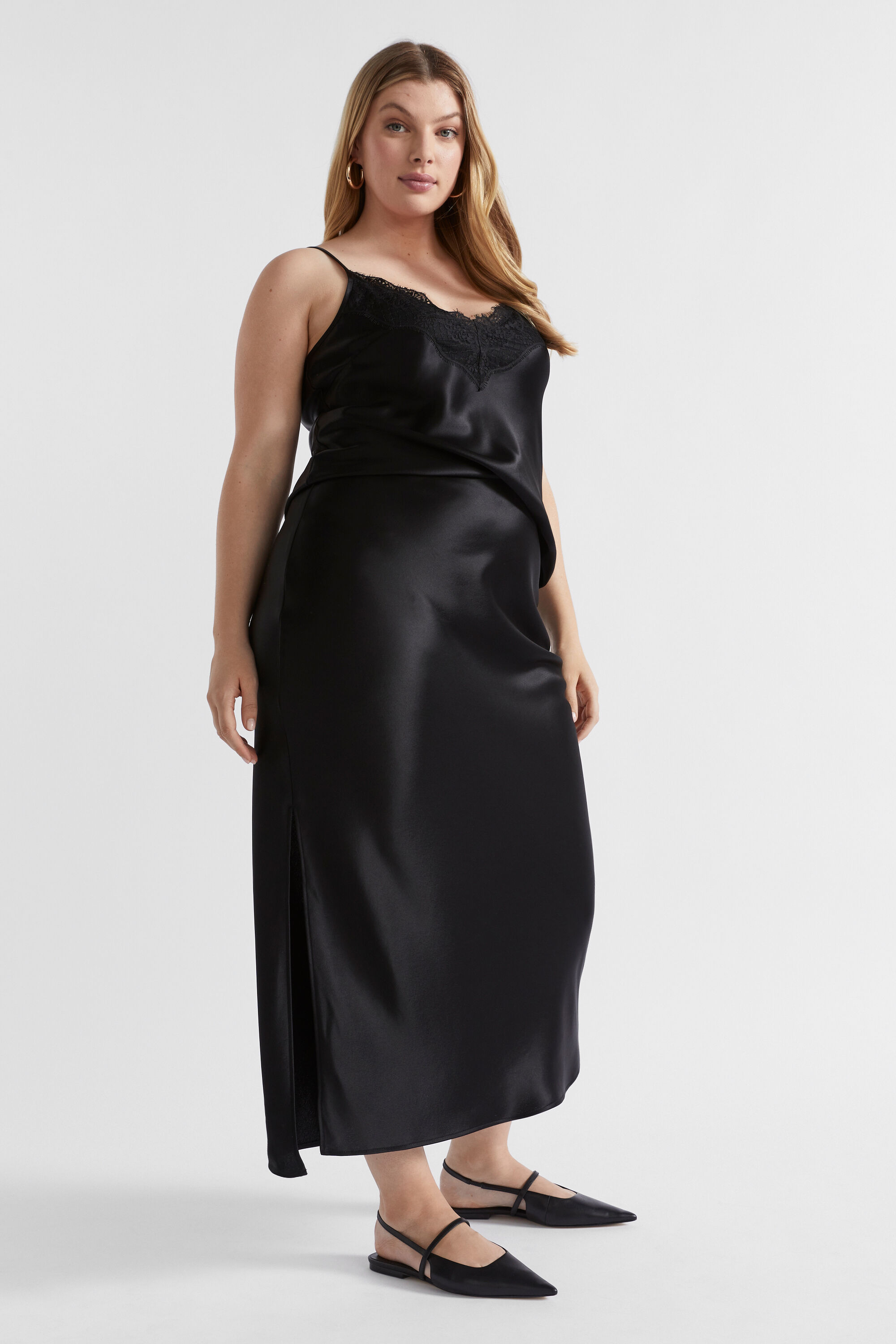 Satin Maxi Slip Skirt