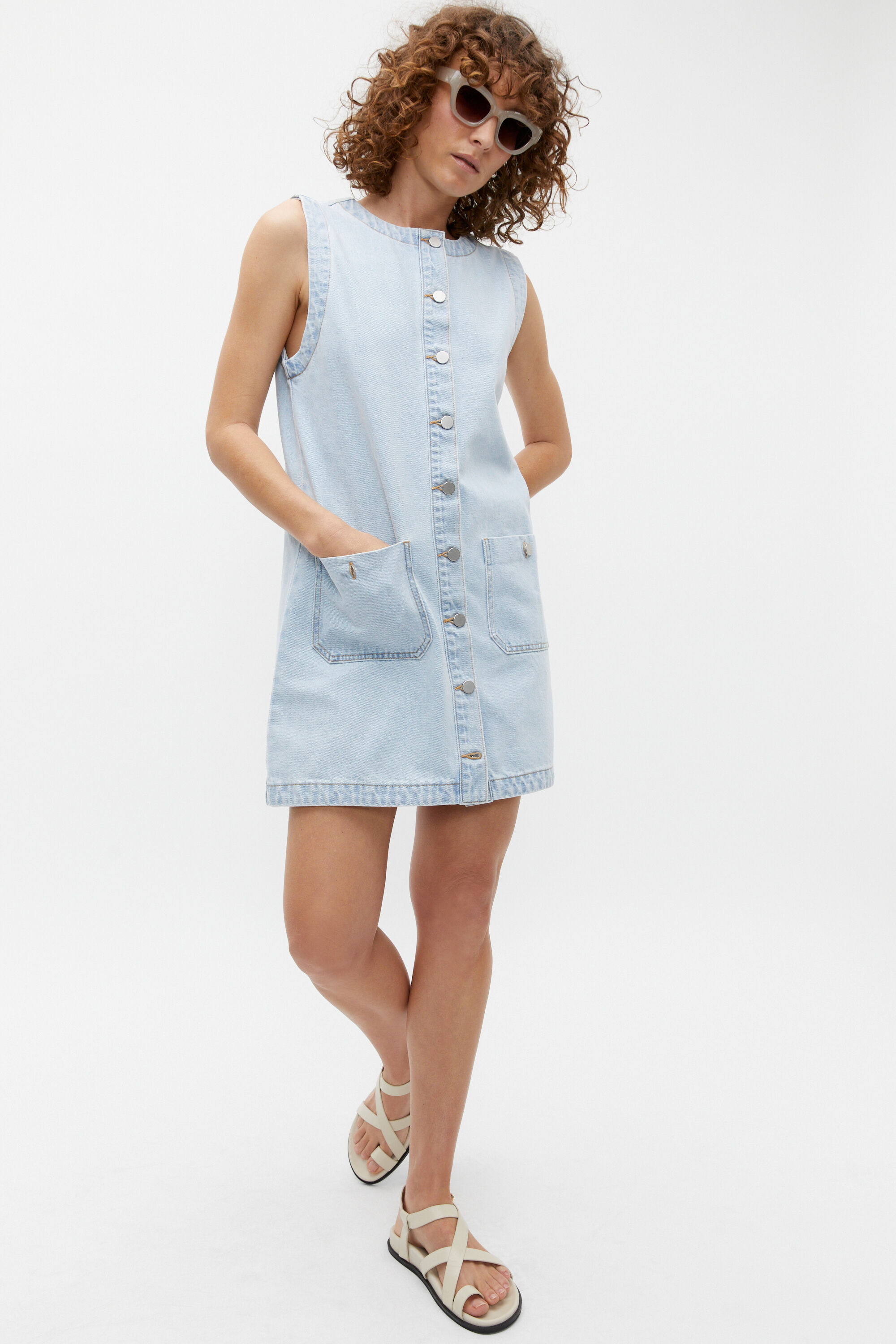 Denim Button Down Mini Shift Dress Seed Heritage