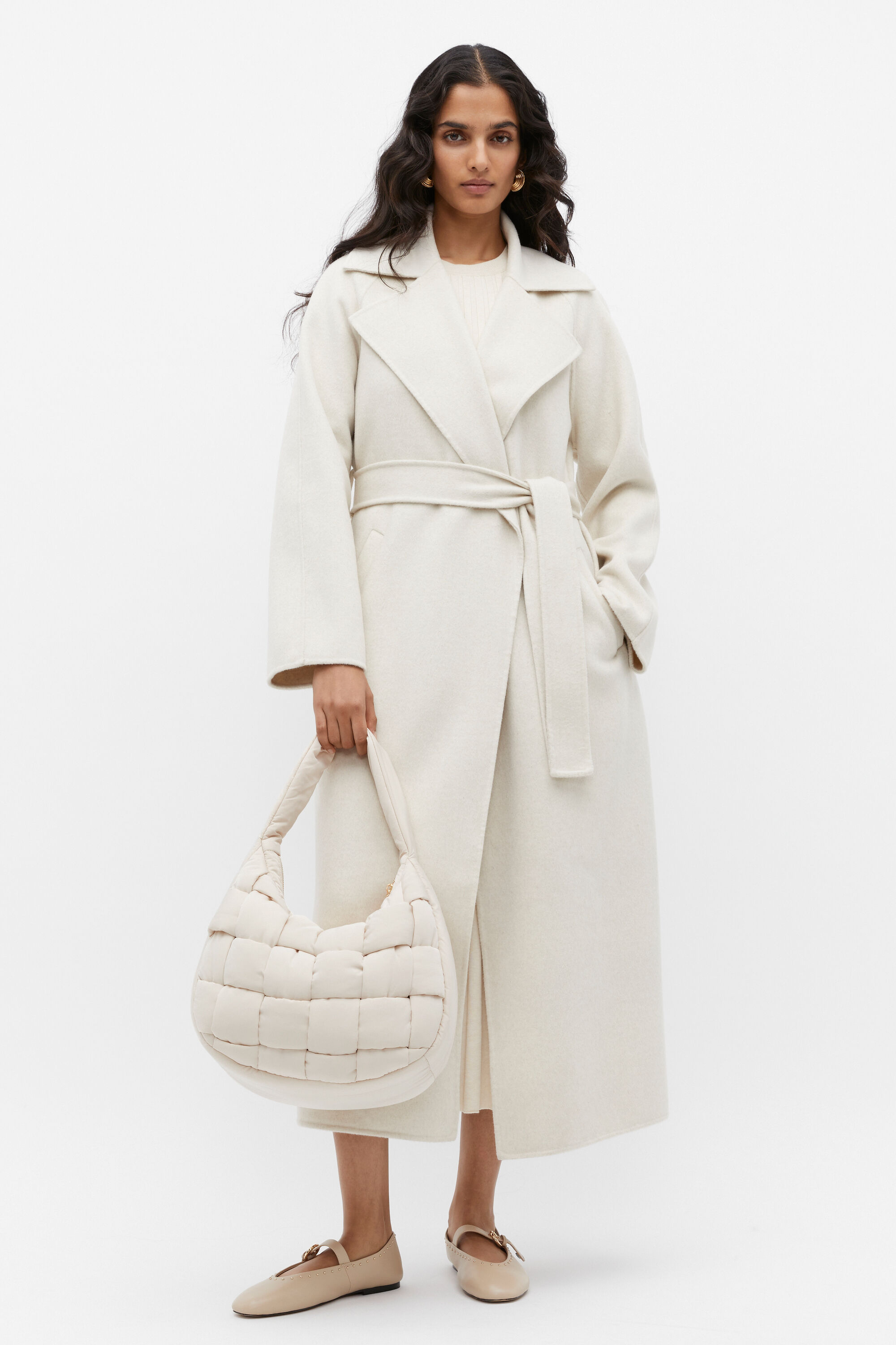 Wool tie coat on sale