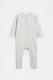 Core Logo Zipsuit  Grey Marle Stripe  hi-res