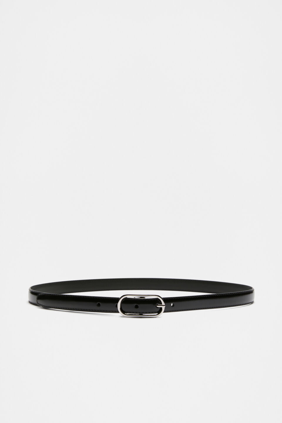 Angelina Narrow Belt  Black Silver