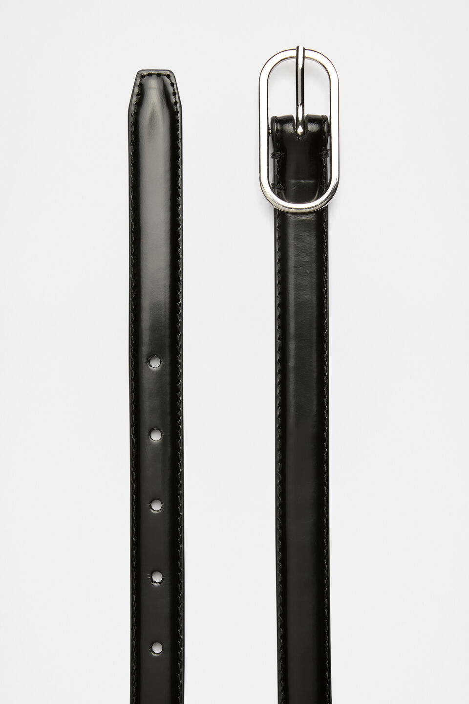 Angelina Narrow Belt  Black Silver