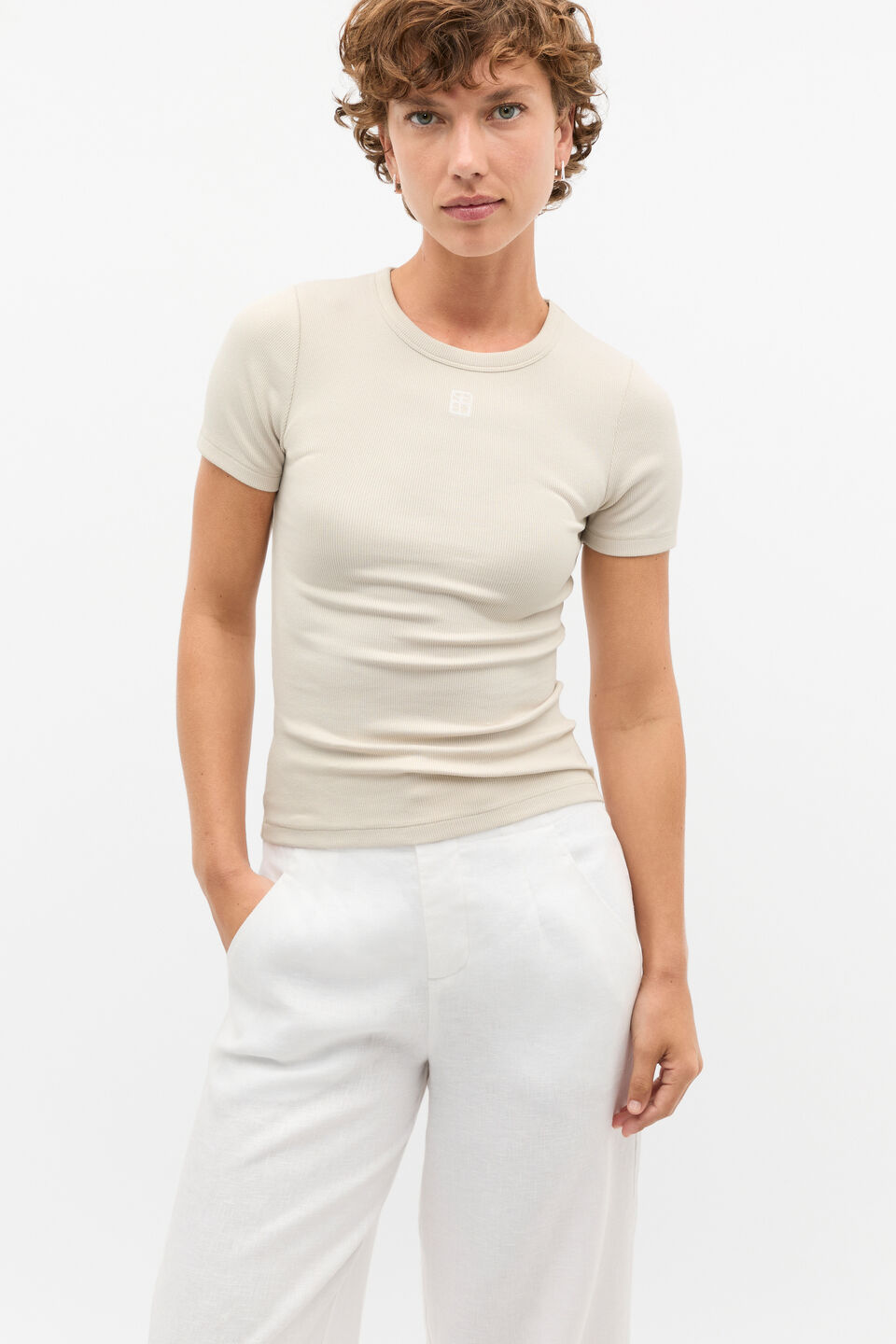 Heritage Rib Tee  Oat