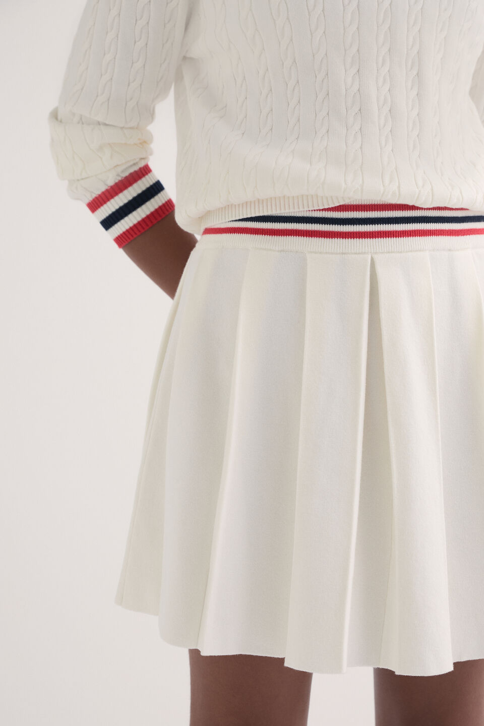 Pleat Knit Skirt  Light Cream
