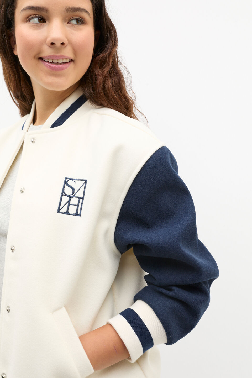 Relaxed Bomber Jacket  Light Cream