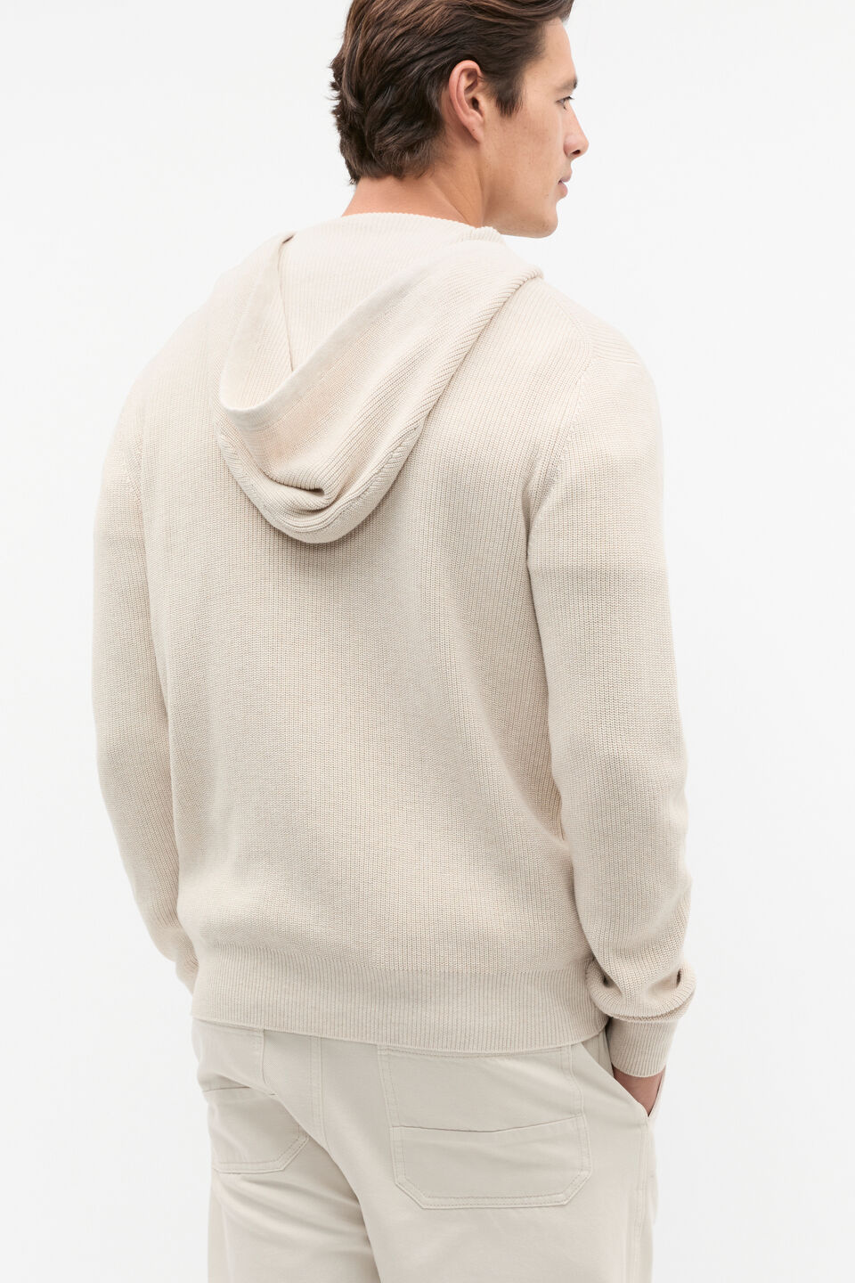 Knit Hoodie  Pebble Marle