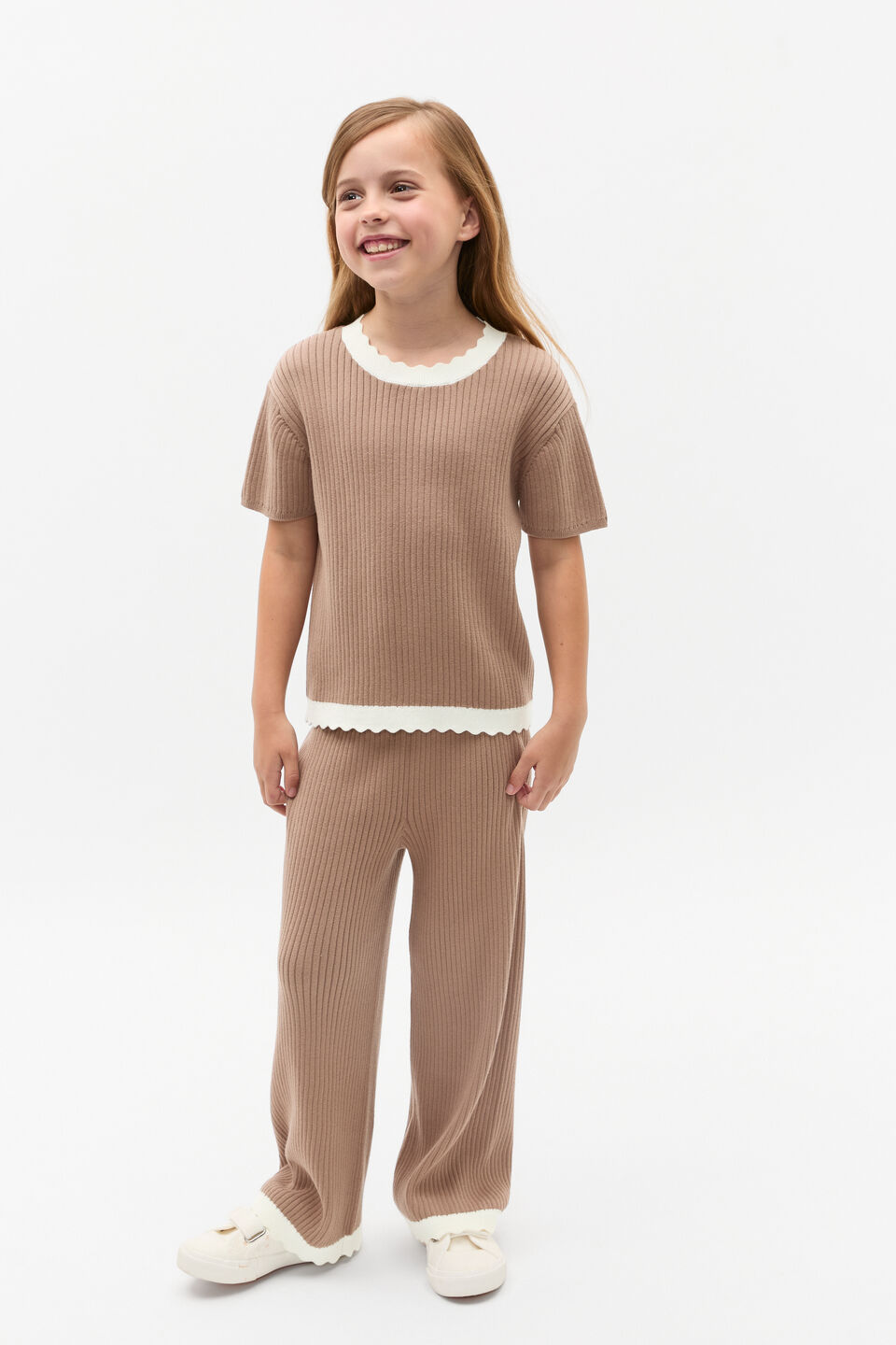 Scallop Knit Tee  Chocolate Shake