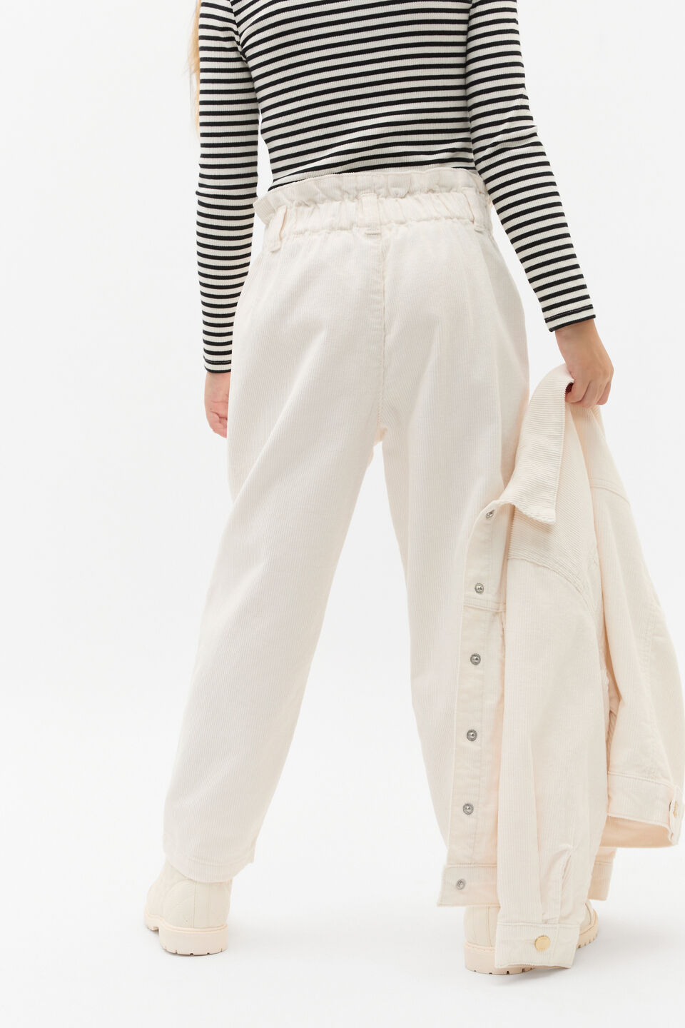 Paperbag Cord Pant  Classic Cream