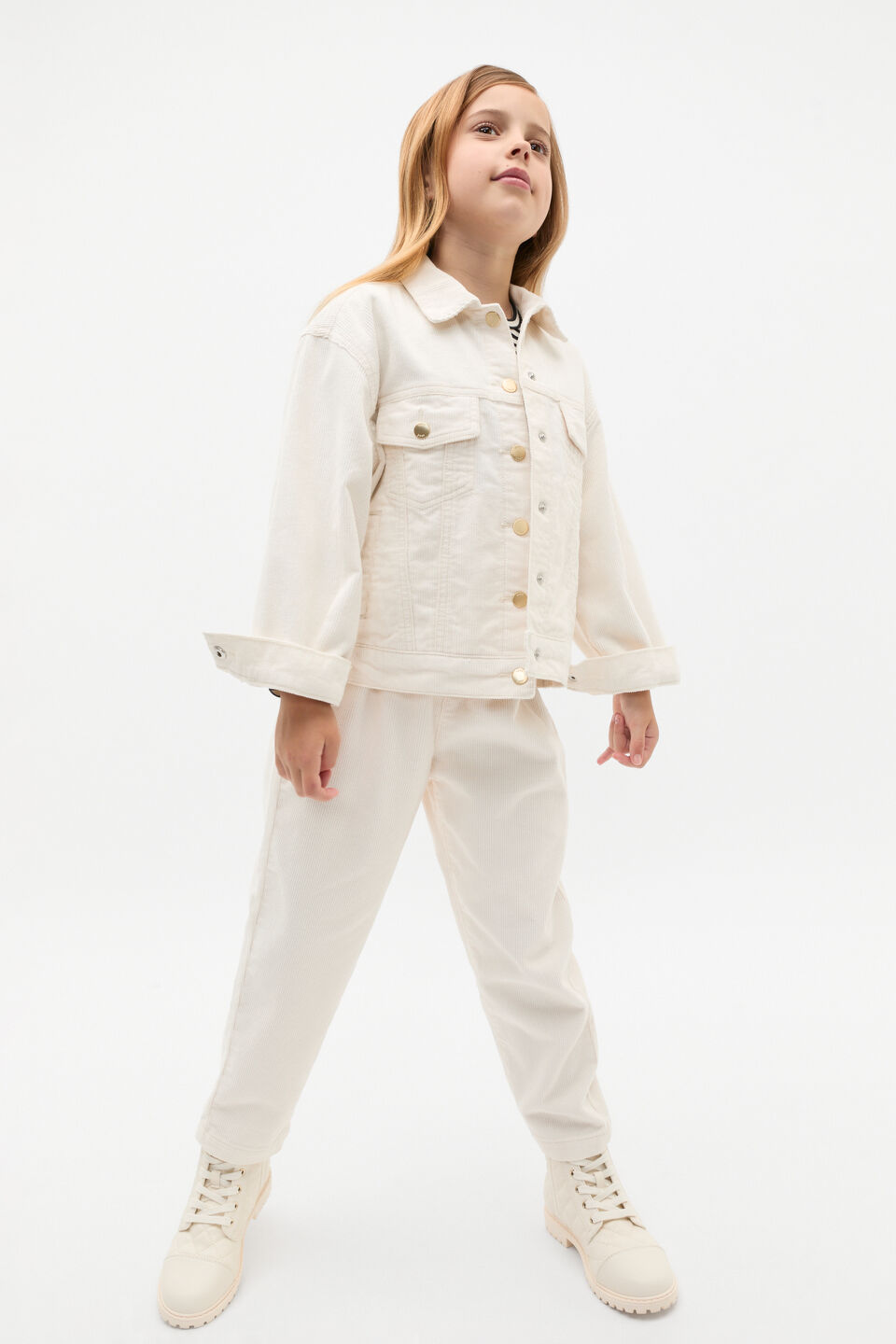 Paperbag Cord Pant  Classic Cream