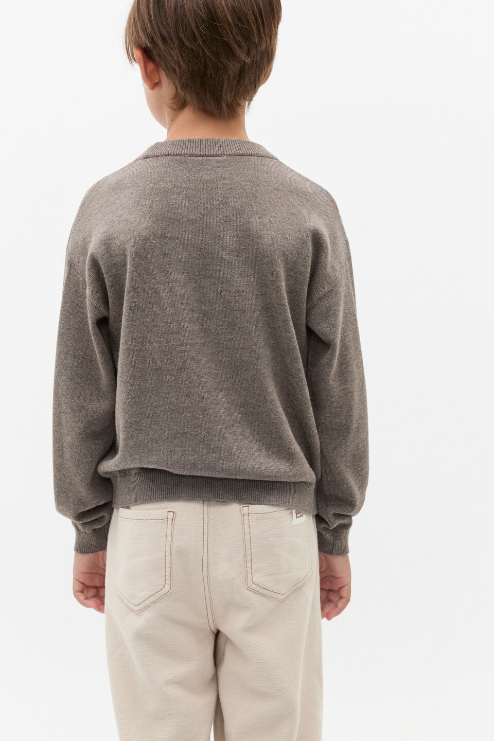 Pocket Crew Knit  Cocoa Marle