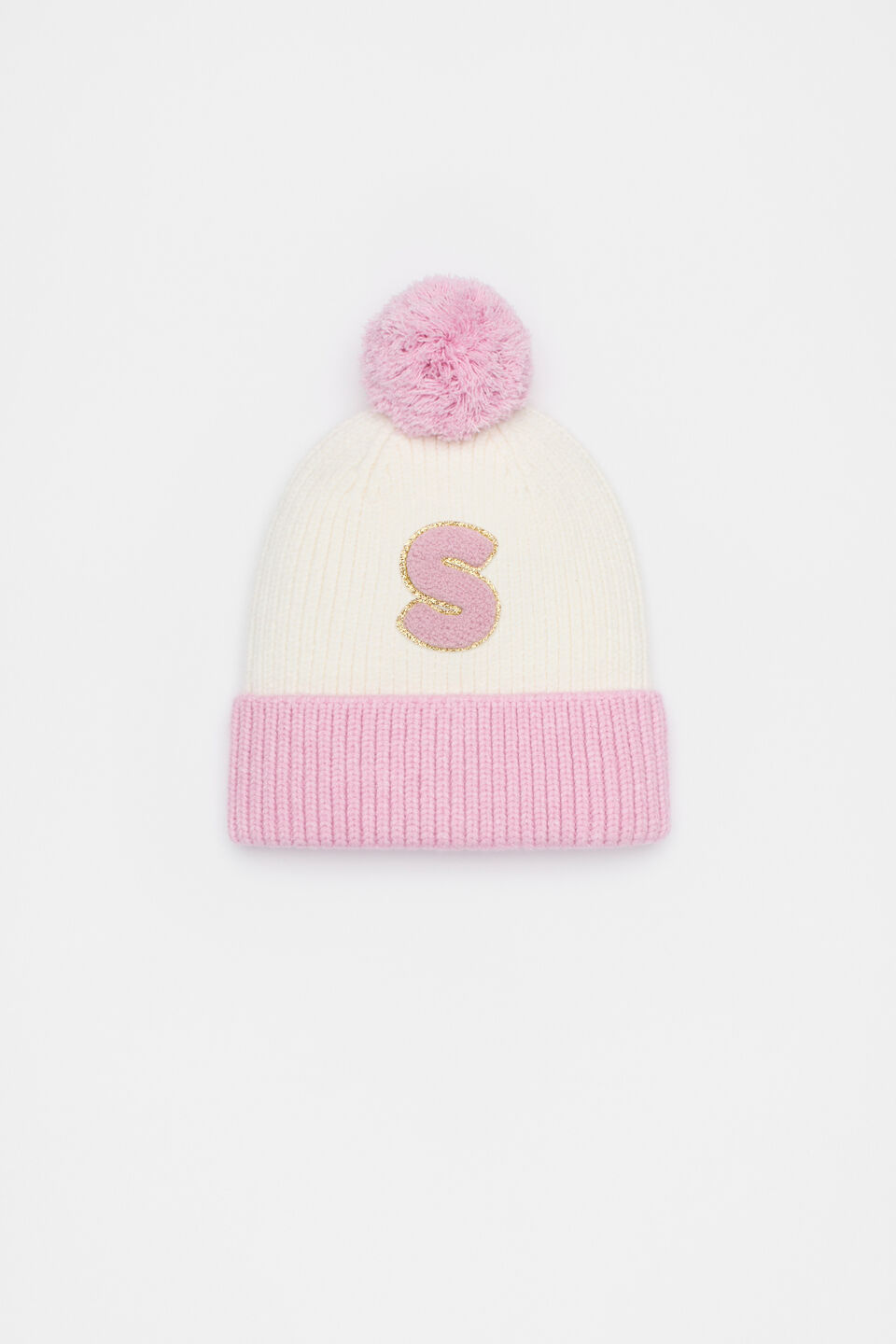 Colourblock Initial Beanie  S