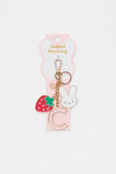 Bunny Initial Charm Keyring  C  hi-res
