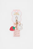 Bunny Initial Charm Keyring  E  hi-res