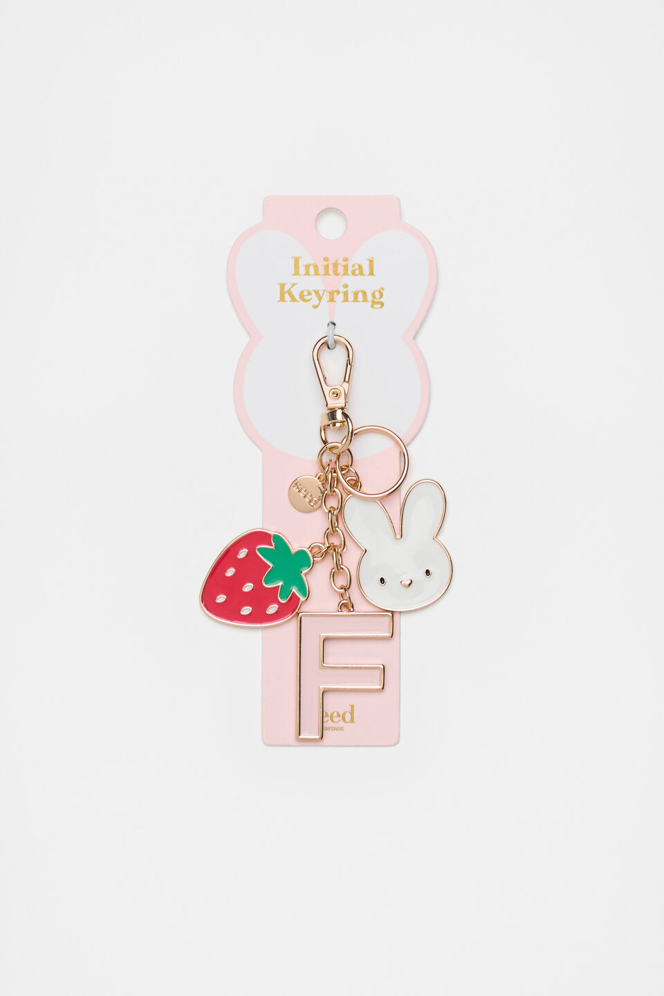 Bunny Initial Charm Keyring  F