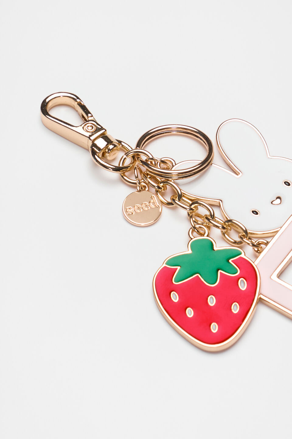 Bunny Initial Charm Keyring  F