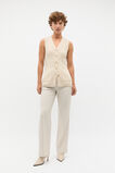 Merino Wool V Neck Button Vest  Oat Marle  hi-res