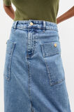 Denim Midi A Line Skirt  Mist Blue Wash  hi-res